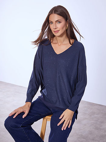 Πουλόβερ ασύμμετρο με παγιέτες WT1556.4312+6