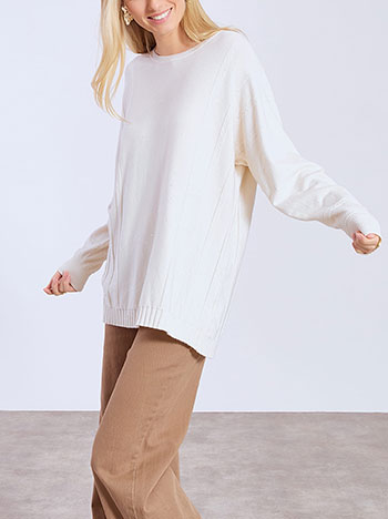 Πουλόβερ μακρύ με ανάγλυφα σχέδια WT1556.4317+4