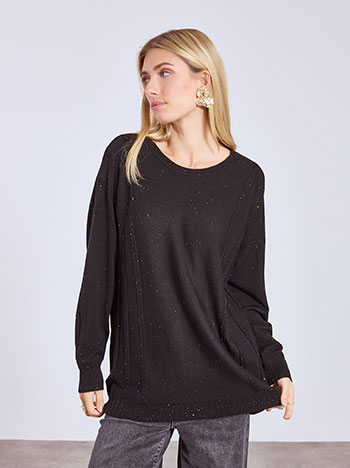 Πουλόβερ μακρύ με ανάγλυφα σχέδια WT1556.4317+1