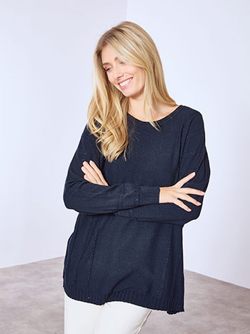 Πουλόβερ μακρύ με ανάγλυφα σχέδια WT1556.4317+5