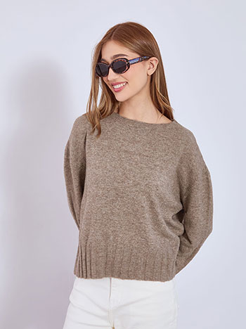 Πουλόβερ με λαιμόκοψη χαμόγελο WT1556.4601+5