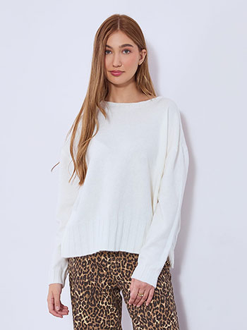 Πουλόβερ με λαιμόκοψη χαμόγελο WT1556.4601+4