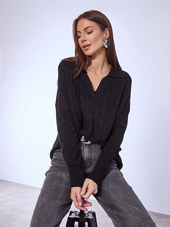 Πουλόβερ μονόχρωμο με γιακά WT1556.4899+1