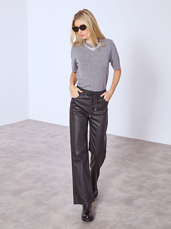 Παντελόνι δερματίνης με ελαστική μέση WT1628.1077+1