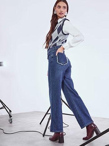 Τζιν με ξέφτια στις πίσω τσέπες WT1628.1962+1