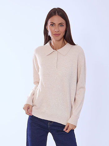 Πουλόβερ με γιακά και κουμπιά WT1738.4090+5