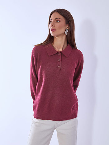 Πουλόβερ με γιακά και κουμπιά WT1738.4090+6