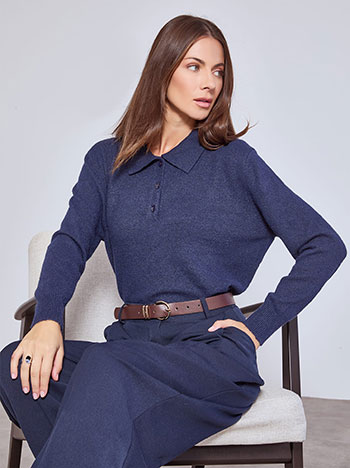 Πουλόβερ με γιακά και κουμπιά WT1738.4090+7