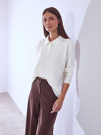 Πουλόβερ με γιακά και κουμπιά WT1738.4090+4