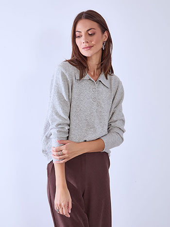 Πουλόβερ με γιακά και κουμπιά WT1738.4090+3