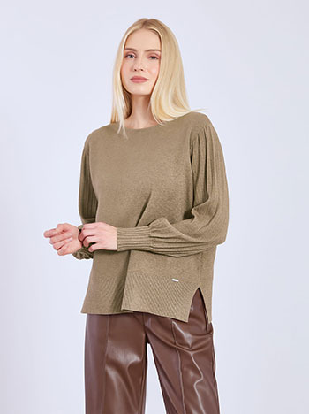 Πουλόβερ με πλισέ μανίκια WT1738.4111+3