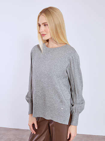 Πουλόβερ με πλισέ μανίκια WT1738.4111+2