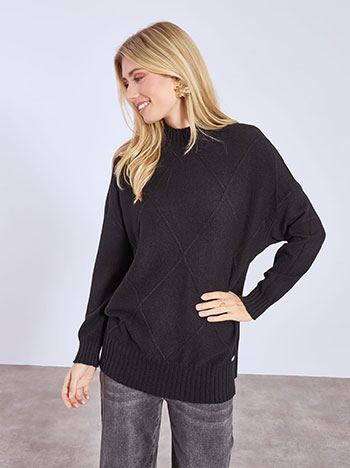 Πουλόβερ με ανάγλυφους ρόμβους WT1738.4173+1