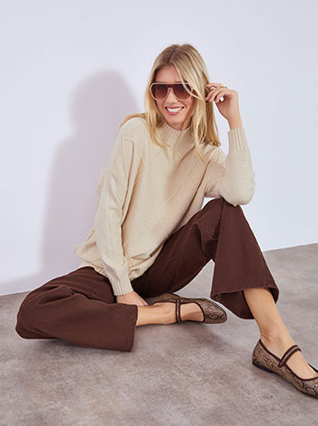 Πουλόβερ με ανάγλυφους ρόμβους WT1738.4173+4