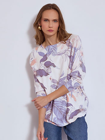 Μπλούζα μακριά εμπριμέ WT1738.4205+4