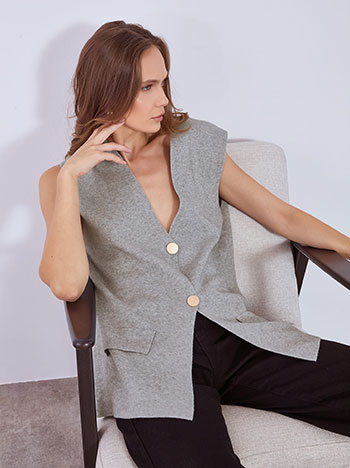 Γιλέκο πλεκτό με μεταλλικά κουμπιά WT1738.5103+8