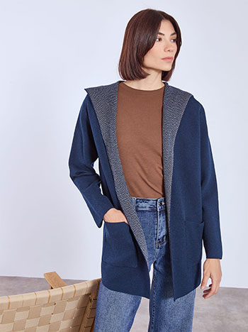 Ζακέτα πλεκτή με κουκούλα WT1738.5937+5