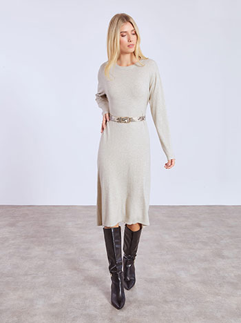 Φόρεμα μίντι πλεκτό μονόχρωμο WT1738.8139+6