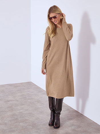 Φόρεμα μίντι πλεκτό μονόχρωμο WT1738.8139+3