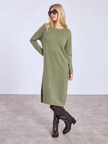 Φόρεμα μίντι πλεκτό μονόχρωμο WT1738.8139+5