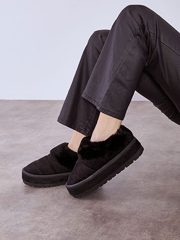 Παπούτσια καπιτονέ με γούνα WT1760.A002+1