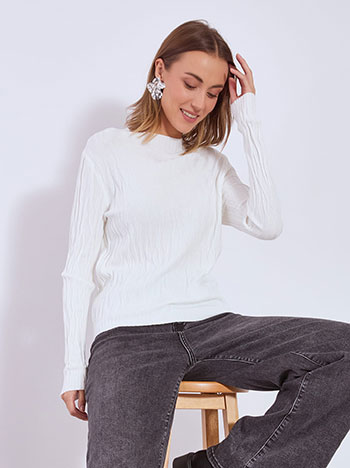 Πουλόβερ με ανάγλυφες λεπτομέρειες WT1794.4101+4