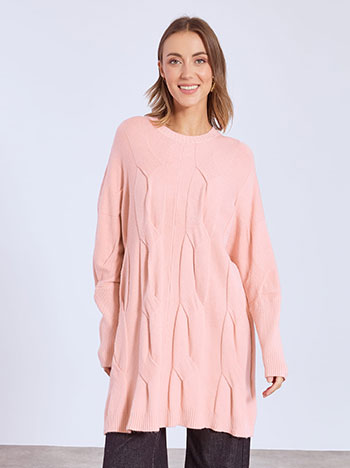 Πουλόβερ μακρύ με ανάγλυφα σχέδια WT1794.4128+7