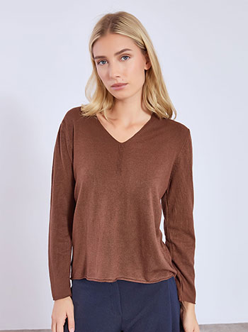 Πουλόβερ με γυριστό τελείωμα WT1794.4631+3