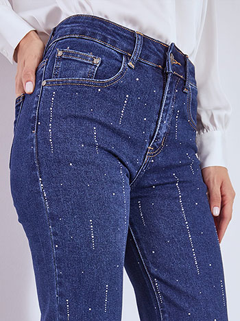 Τζιν με strass wide leg WT1796.1446+1