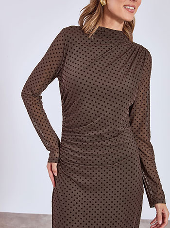 Φόρεμα πουά ημιδιάφανο με σούρες WT453.8961+1 φωτογραφία