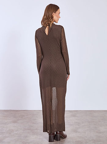 Φόρεμα πουά ημιδιάφανο με σούρες WT453.8961+1 φωτογραφία