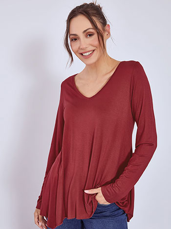 Μπλούζα με ασύμμετρο τελείωμα WT6066.4001+3