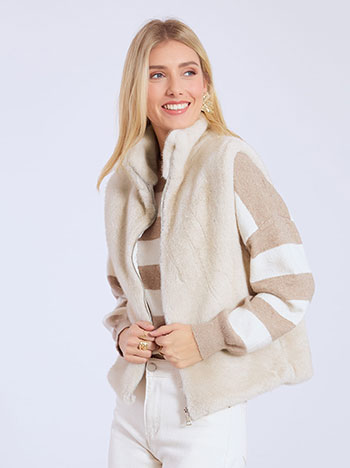 Γιλέκο με γούνα αμάνικο WT673.5096+2