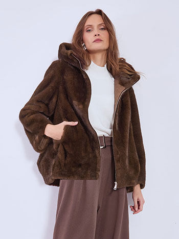 Γούνα με κουκούλα WT673.6002+2