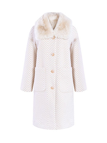 Παλτό με γούνα στον γιακά WT673.7938+2 φωτογραφία