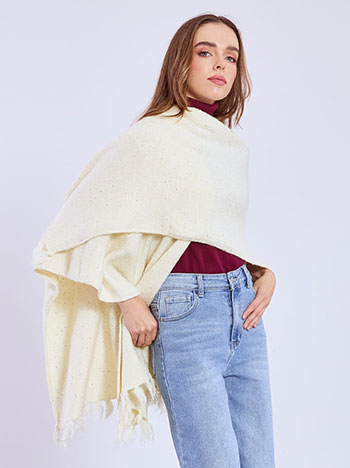 Κάπα μεταλλιζέ με παγιέτες και μαλλί WT673.9905+4