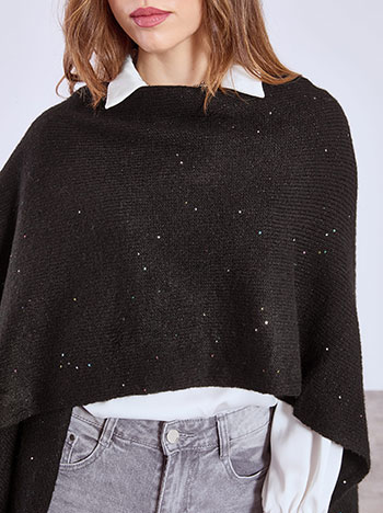 Κάπα μεταλλιζέ με παγιέτες και μαλλί WT673.9905+1 φωτογραφία