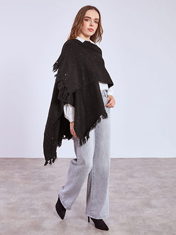 Κάπα μεταλλιζέ με παγιέτες και μαλλί WT673.9905+1 φωτογραφία