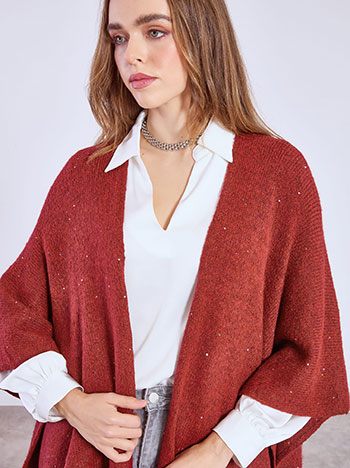 Κάπα μεταλλιζέ με παγιέτες και μαλλί WT673.9905+3 φωτογραφία