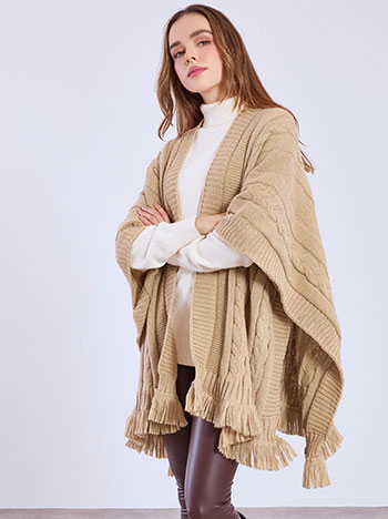 Κάπα με μεταλλιζέ λεπτομέρειες με μαλλί WT673.9906+4