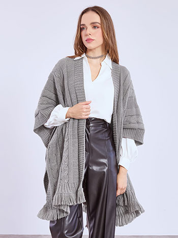 Κάπα με μεταλλιζέ λεπτομέρειες με μαλλί WT673.9906+2