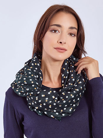 Εσάρπα πουά με ξέφτια WT673.A623+3