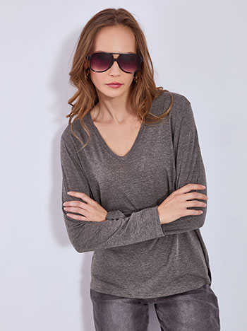 Μπλούζα με καμπύλη στο τελείωμα WT6752.4001+2