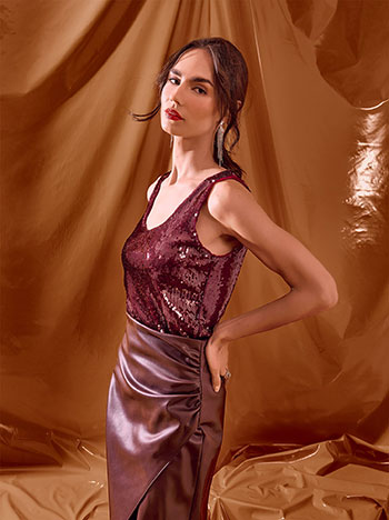 Μπλούζα αμάνικη με παγιέτες WT7565.4094+3