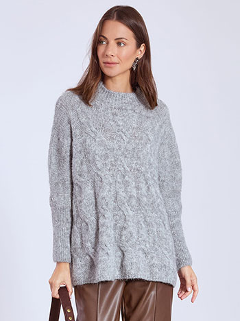 Πουλόβερ χνουδωτό με ανάγλυφα σχέδια WT7566.4031+1