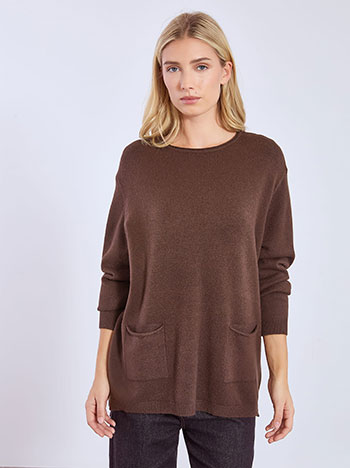 Celestino Πουλόβερ μακρύ με τσέπες WT7568.4072+4