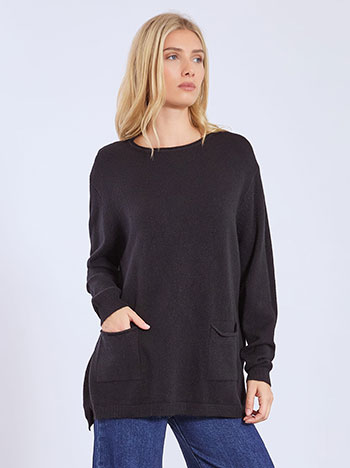 Πουλόβερ μακρύ με τσέπες WT7568.4072+1