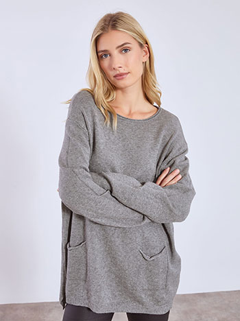 Πουλόβερ μακρύ με τσέπες WT7568.4072+2