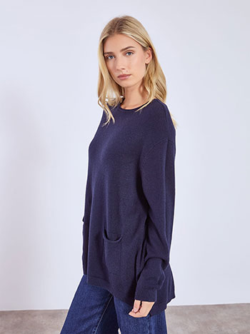 Πουλόβερ μακρύ με τσέπες WT7568.4072+7