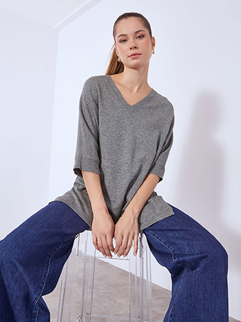 Celestino Πουλόβερ μακρύ με V λαιμόκοψη WT7568.4218+2